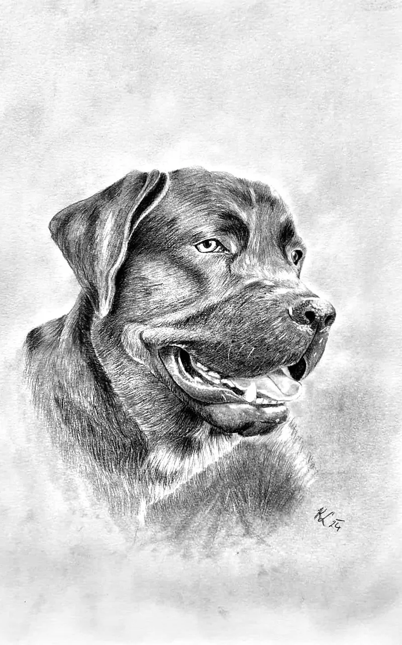 Labrador — Bleistift auf Papier von Katharina Lechner
