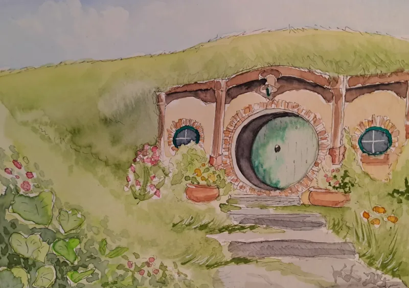 Im Auenland — Aquarell von Katharina Lechner