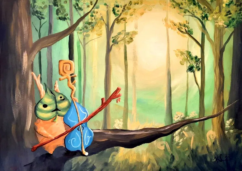 Korok-Wald — Acryl auf Leinwand von Katharina Lechner