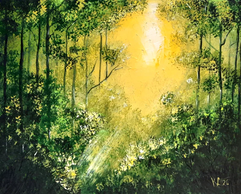 Lichter Wald — Acryl auf Leinwand von Katharina Lechner