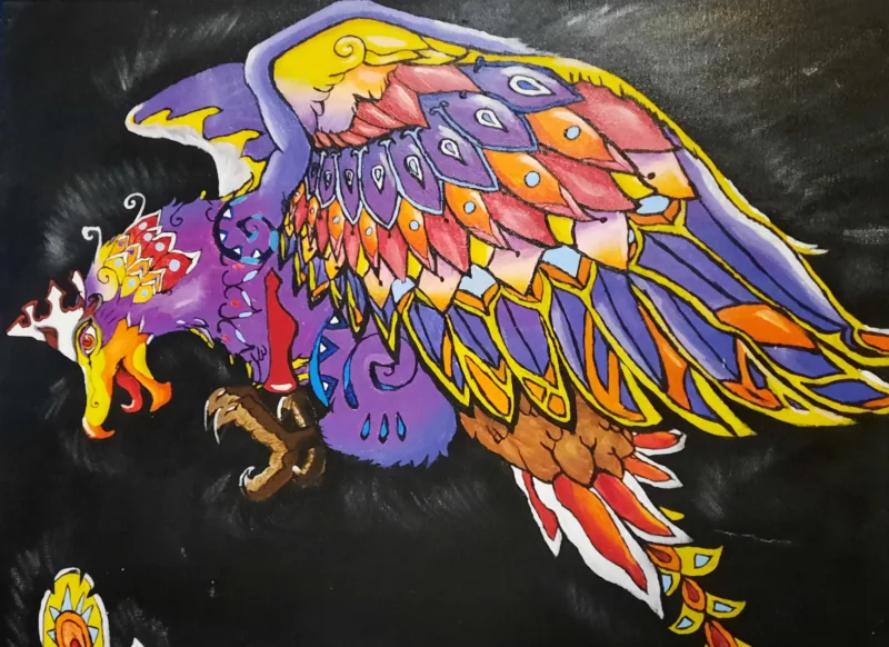 Maskenkönig — Acryl auf Leinwand von Katharina Lechner