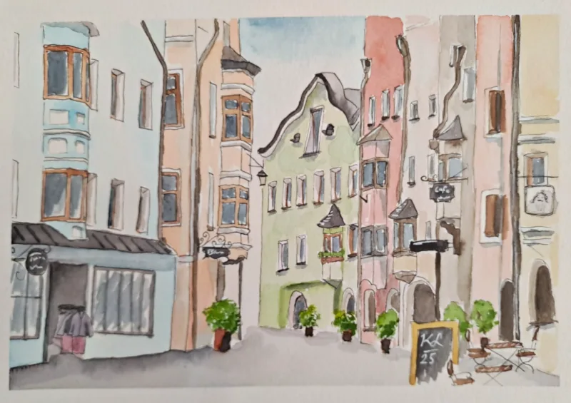Rattenberg — Aquarell von Katharina Lechner